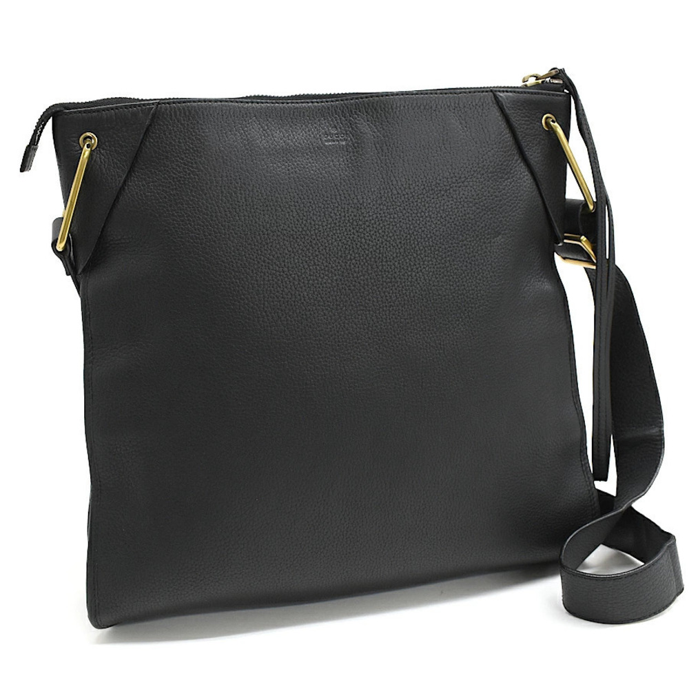 Gucci Shoulder Bag Leather Black Crossbody